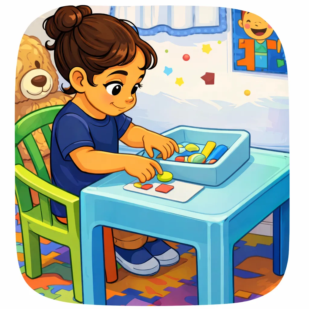 Ilustración de niña jugando