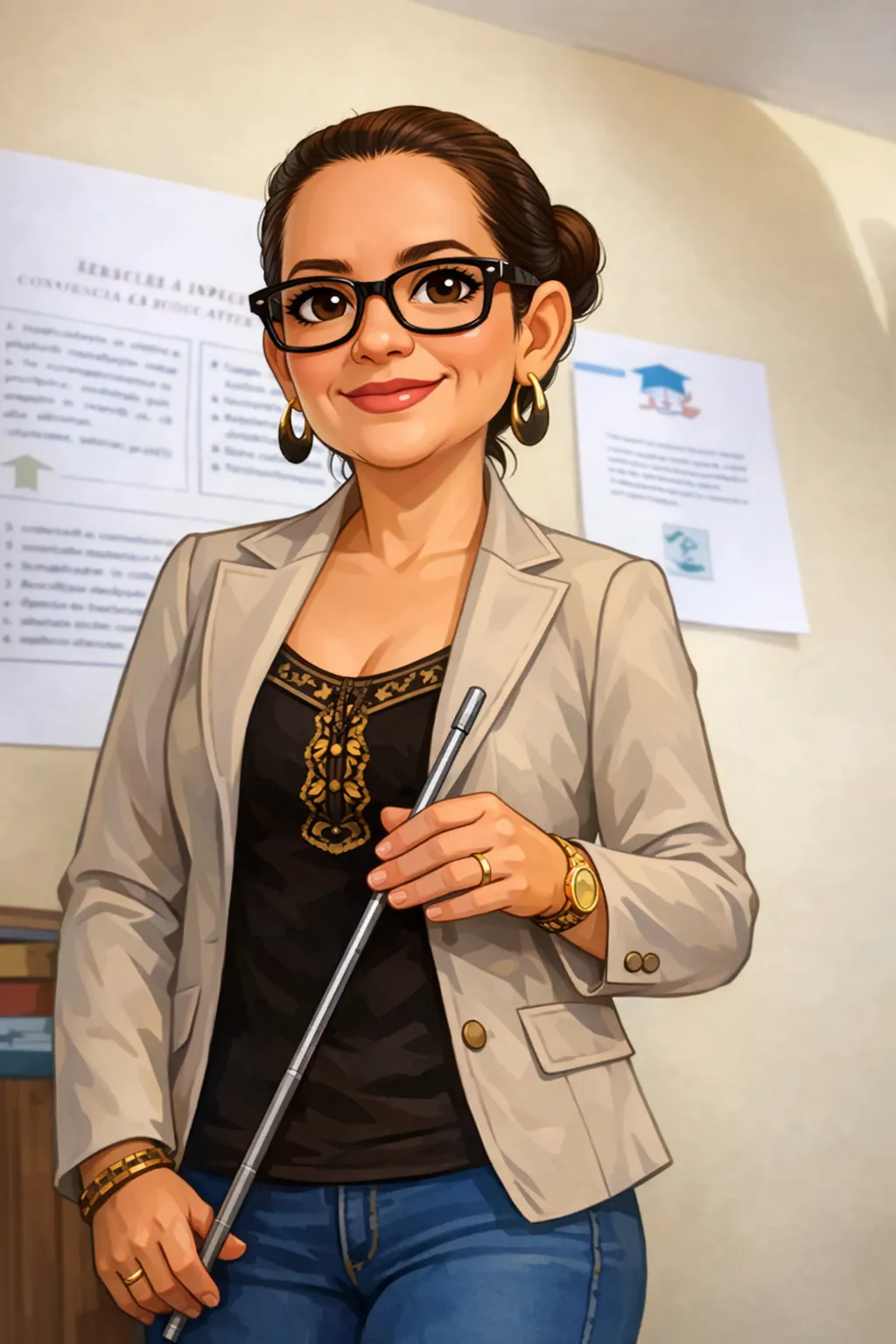 Ilustración con IA de profesora