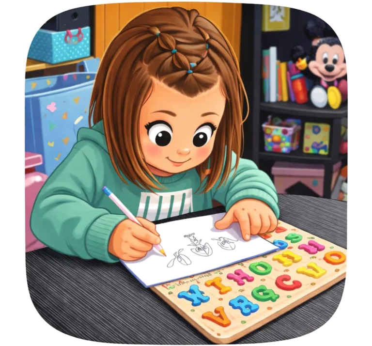 Ilustración de niña dibujando