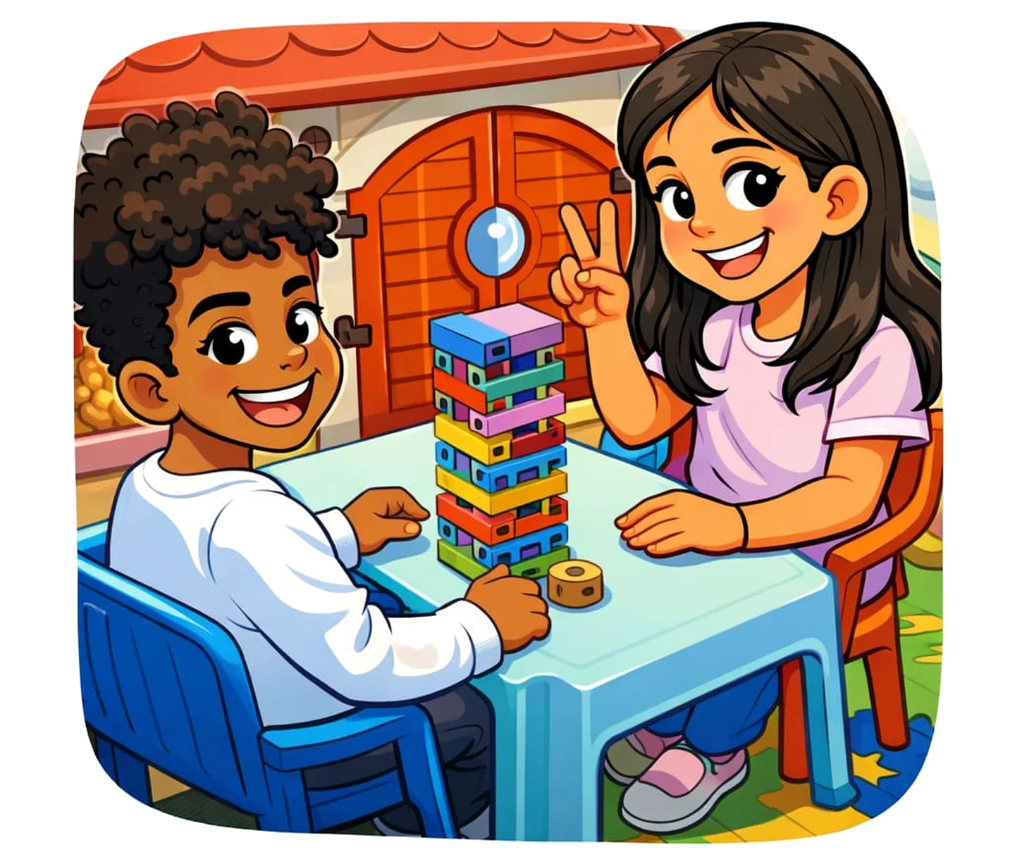 Ilustración de niños jugando